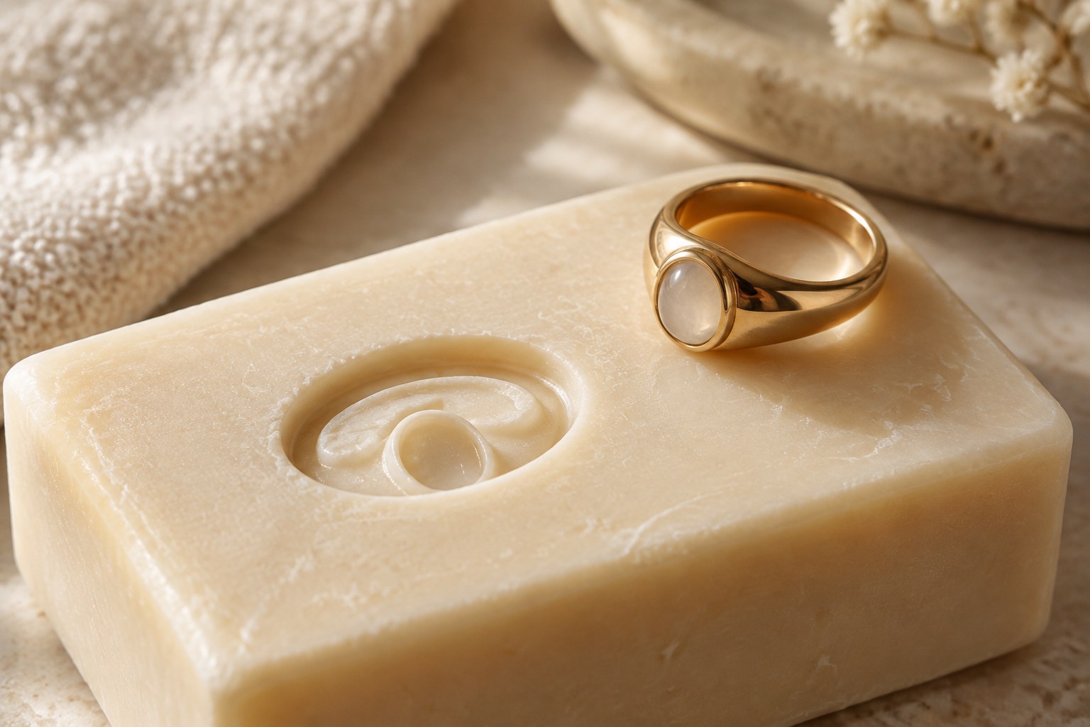 Illustration: a ring pressed into a bar of soap leaving a clean impression